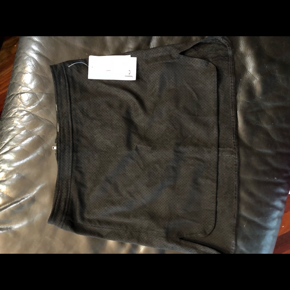 BLACK SUEDE SKIRT WITH SLIT